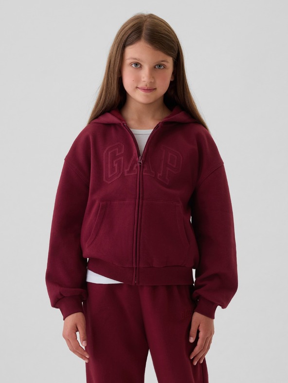GAP Gyerek pulóver logóval és fleece béléssel GAP