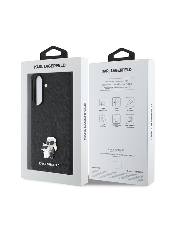 Karl Lagerfeld Karl Lagerfeld PU Saffiano Metal Karl and Choupette Hátlap Samsung Galaxy A56 Black