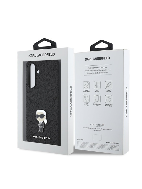 Karl Lagerfeld Karl Lagerfeld Fixed Glitter Metal Ikonik Hátlap Samsung Galaxy A56 Black