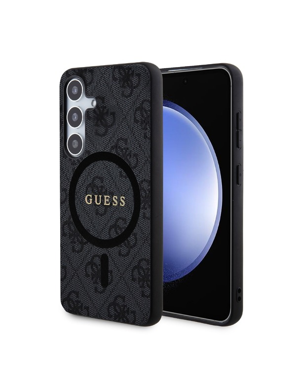 Guess Guess PU Leather 4G Colored Ring MagSafe Hátlap Samsung Galaxy S24 Black