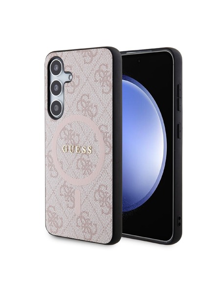 Guess Guess PU Leather 4G Colored Ring MagSafe Hátlap Samsung Galaxy S24 Pink