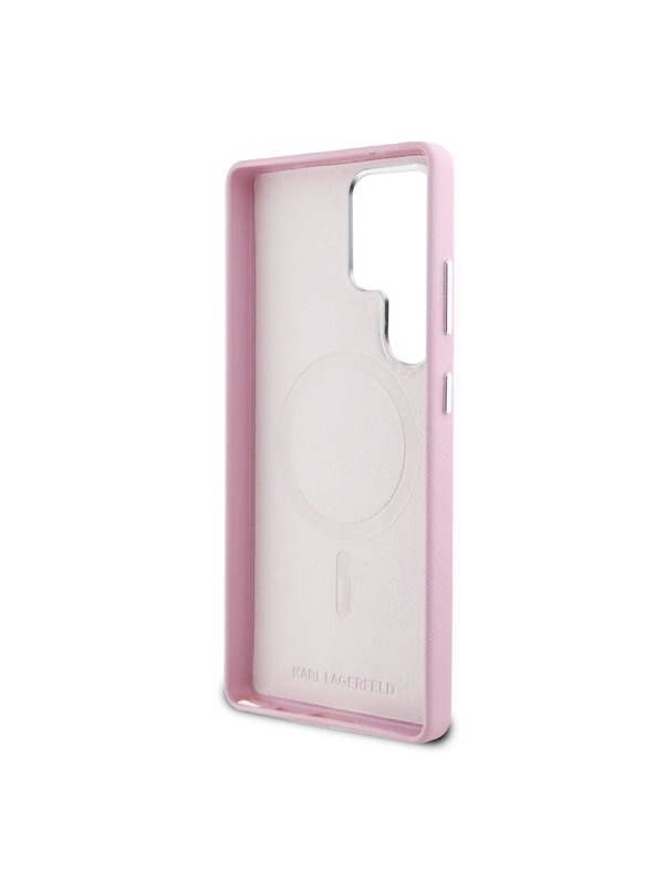 Karl Lagerfeld Karl Lagerfeld PU Saffiano Metal Logo and Frame Hátlap Samsung Galaxy S25 Ultra Pink