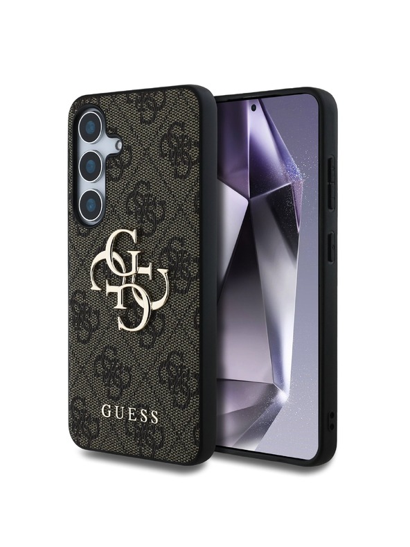 Guess Guess PU 4G fém logós hátlap Samsung Galaxy S25+ barna barna