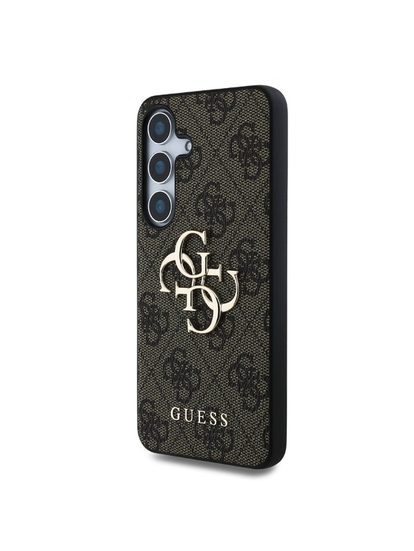 Guess Guess PU 4G fém logós hátlap Samsung Galaxy S25+ barna barna