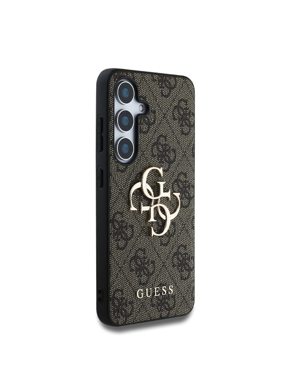 Guess Guess PU 4G fém logós hátlap Samsung Galaxy S25+ barna barna