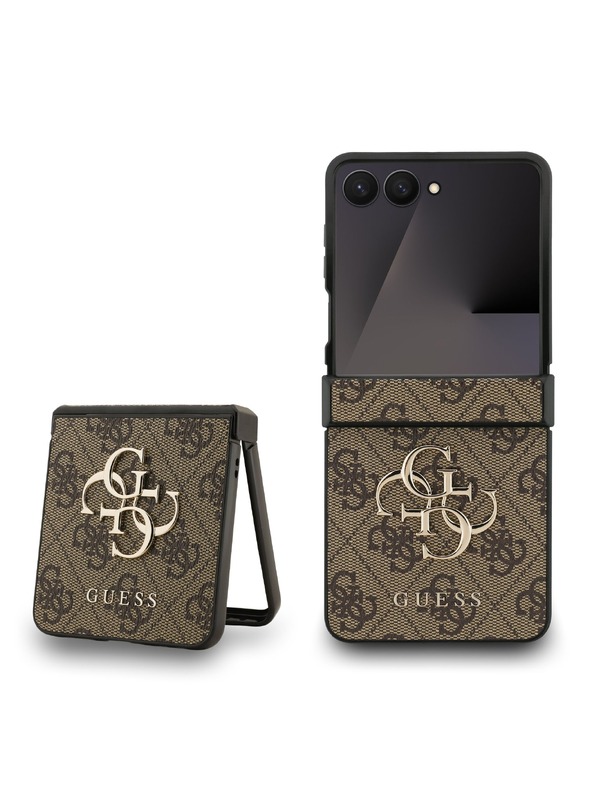 Guess Guess PU 4G Metal Logo Hátlap Samsung Galaxy Z Flip 7 Brown