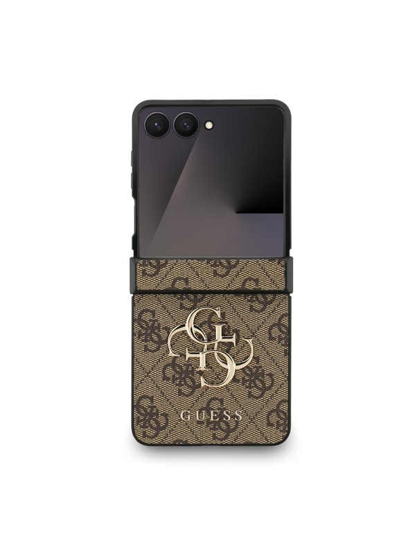 Guess Guess PU 4G Metal Logo Hátlap Samsung Galaxy Z Flip 7 Brown