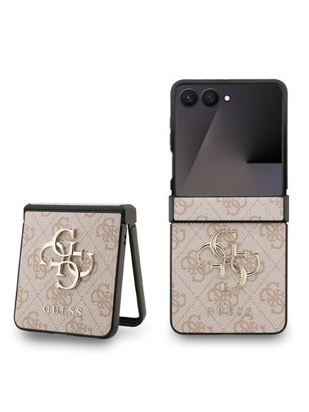 Guess Guess PU 4G Metal Logo Hátlap Samsung Galaxy Z Flip 7 Pink