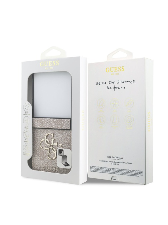 Guess Guess PU 4G Metal Logo Hátlap Samsung Galaxy Z Flip 7 Pink