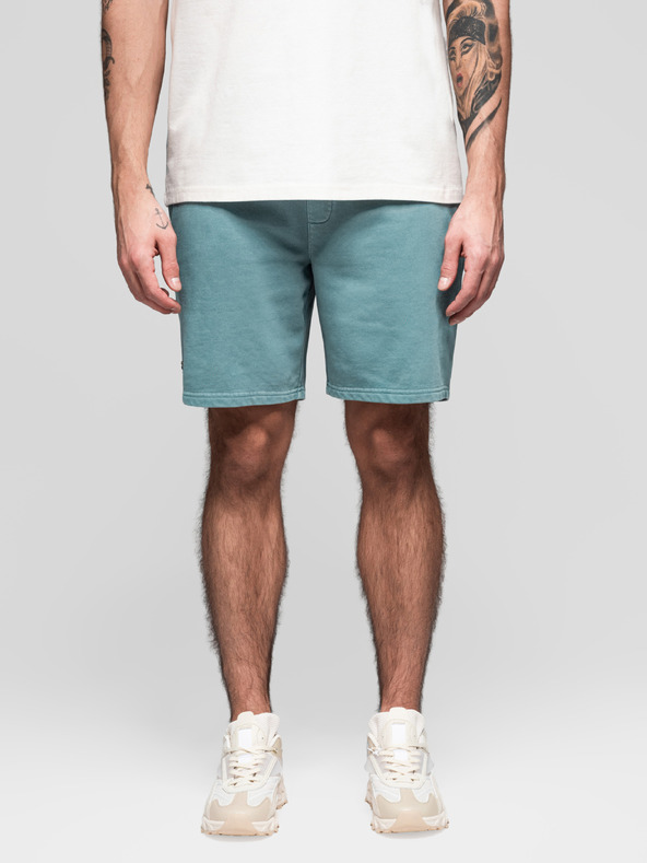 Ombre Clothing Két darab férfi szabadidő rövidnadrág laza szabásban - sötétkék/türkiz V1 Z126 Ombre Clothing