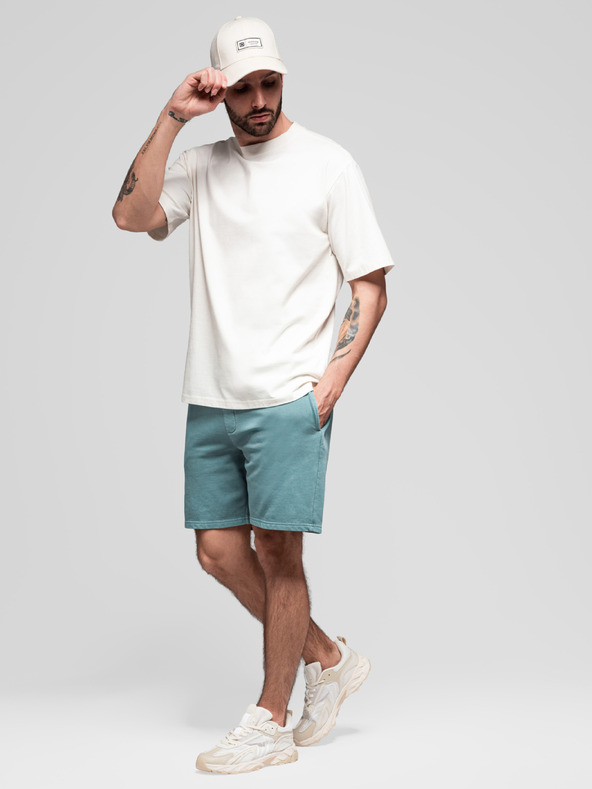Ombre Clothing Két darab férfi szabadidő rövidnadrág laza szabásban - sötétkék/türkiz V1 Z126 Ombre Clothing