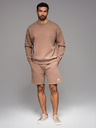 Ombre Clothing Két UNISEX rövidnadrág szett rugalmas derekkal - krém/világosbarna V2 Z129 Ombre Clothing