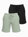 Ombre Clothing Két férfi tornanadrág szett frottír kötésből regular fit - fekete/világoszöld V1 Z125 Ombre Clothing