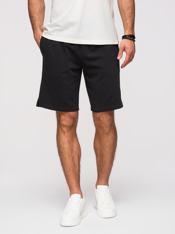 Ombre Clothing Két férfi tornanadrág szett frottír kötésből regular fit - fekete/világoszöld V1 Z125 Ombre Clothing