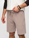 Ombre Clothing Dwie pary męskich szortów dresowych regular fit z dziainy french terry - beżowe/jasnozielone V2 Z125 Ombre Clothing