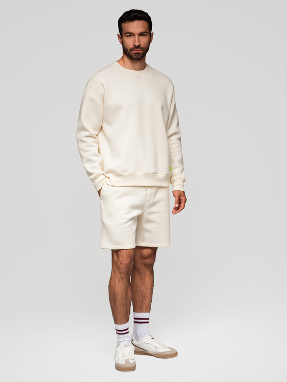 Ombre Clothing Két UNISEX rövidnadrág szett rugalmas derekkal - krém/világoslila V1 Z129 Ombre Clothing