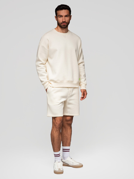 Ombre Clothing Két UNISEX rövidnadrág szett rugalmas derekkal - krém/világoslila V1 Z129 Ombre Clothing
