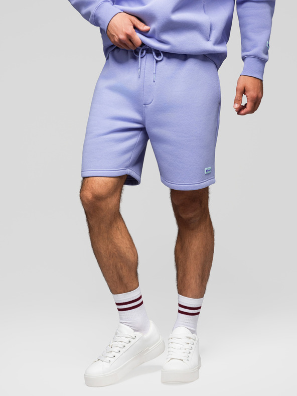 Ombre Clothing Két UNISEX rövidnadrág szett rugalmas derekkal - krém/világoslila V1 Z129 Ombre Clothing