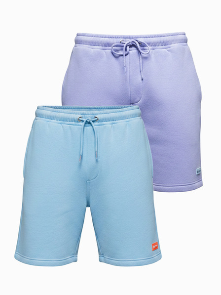 Ombre Clothing Két UNISEX rövidnadrág szett rugalmas derekkal - világoskék/világoslila V2 Z129 Ombre Clothing