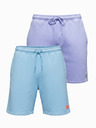 Ombre Clothing Két UNISEX rövidnadrág szett rugalmas derekkal - világoskék/világoslila V2 Z129 Ombre Clothing