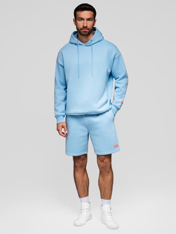 Ombre Clothing Két UNISEX rövidnadrág szett rugalmas derekkal - világoskék/világoslila V2 Z129 Ombre Clothing