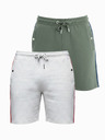 Ombre Clothing Két férfi tornanadrág szett csíkokkal - szürke melanzs/oliva V1 Z128 Ombre Clothing