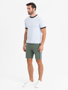 Ombre Clothing Két férfi tornanadrág szett csíkokkal - szürke melanzs/oliva V1 Z128 Ombre Clothing