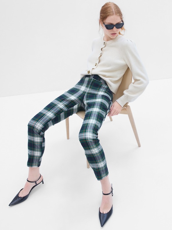 GAP Kockás nadrág skinny bi-stretch GAP
