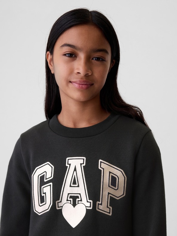 GAP Gyerek pulóver logóval és fleece béléssel GAP