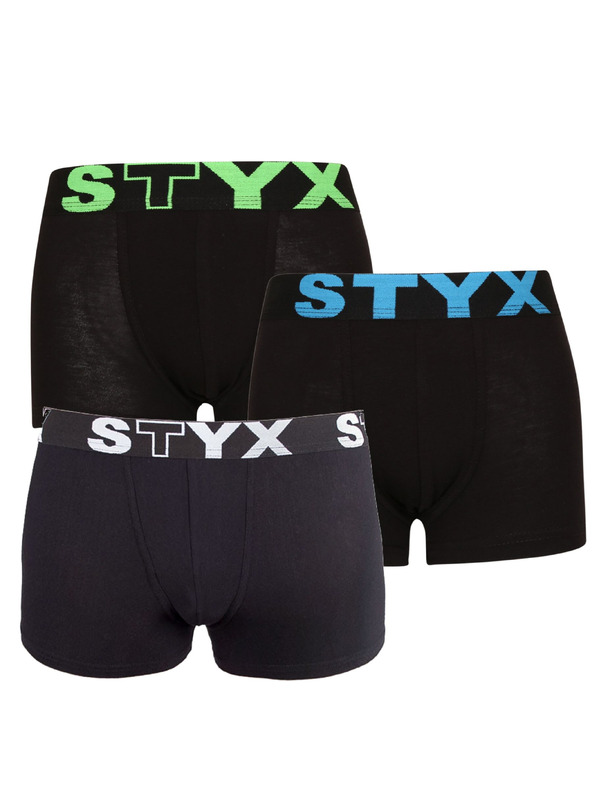 Styx Szett három - gyerek boxeralsó Styx sport gumi fekete