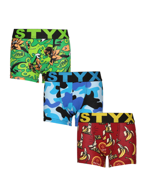 Styx Szett három - gyerek boxeralsó Styx art sport gumi többszínű