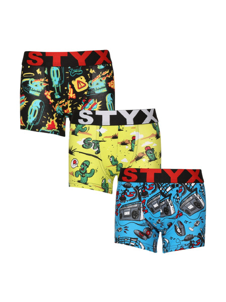 Styx Szett három - gyerek boxeralsó Styx art sport gumi többszínű