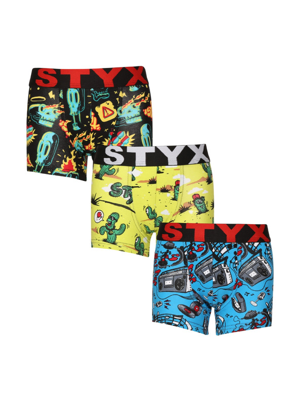 Styx Szett három - gyerek boxeralsó Styx art sport gumi többszínű