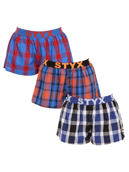 Styx Hármas készlet - Női boxeralsó Styx sportgumírózás multicolor