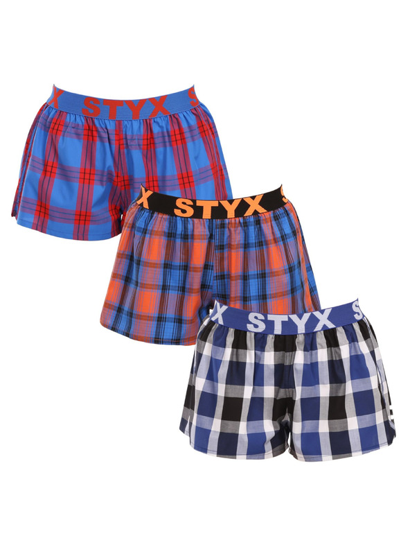 Styx Hármas készlet - Női boxeralsó Styx sportgumírózás multicolor