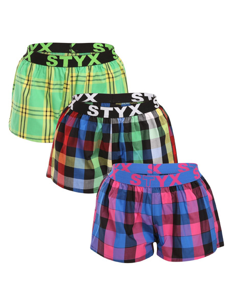 Styx Hármas készlet - Női boxeralsó Styx sportgumírózás multicolor