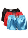 Styx Hármas készlet - Női boxeralsó Styx klasszikus gumírózás szatén multicolor