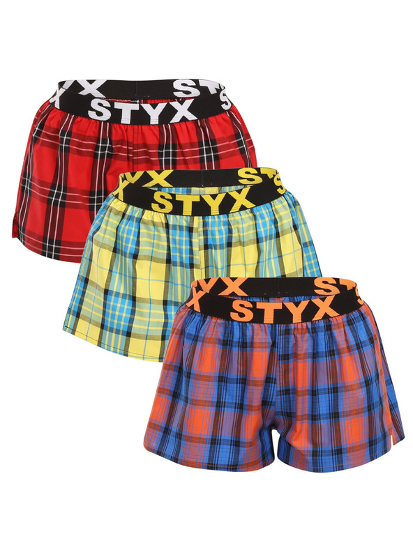Styx Hármas készlet - Női boxeralsó Styx sportgumírózás multicolor