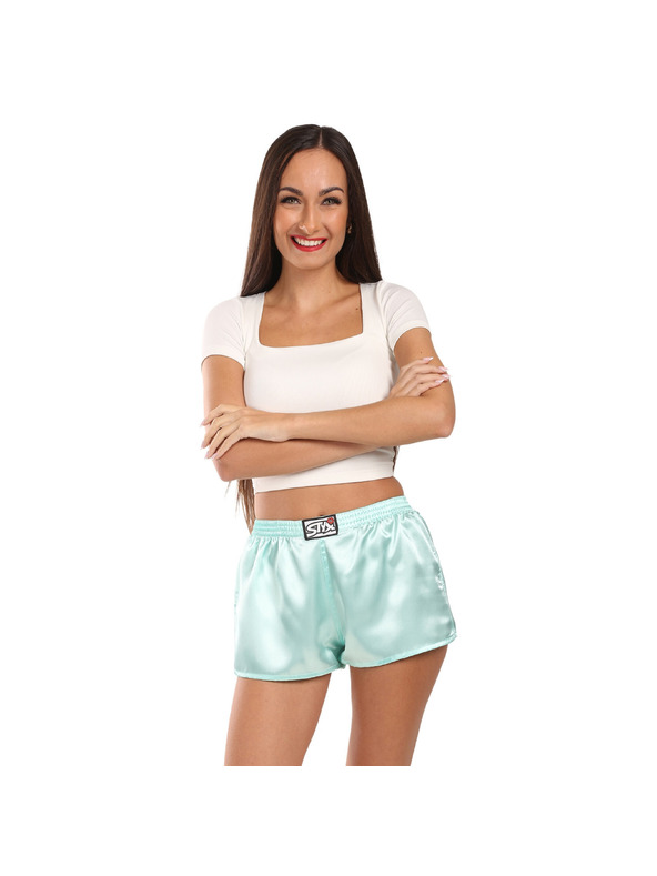 Styx Hármas készlet - Női boxeralsó Styx klasszikus gumírózás szatén multicolor