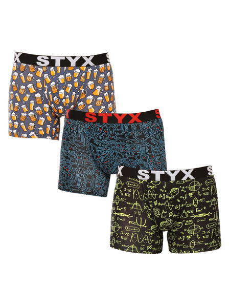 Styx Három darabos szett - Styx férfi boxeralsó long art sportgumi többszínű (3U12672/2)