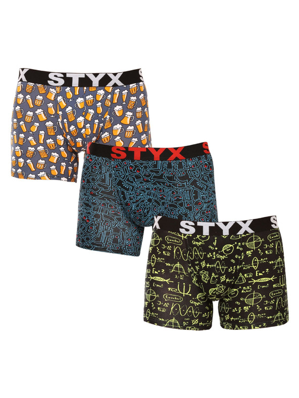 Styx Három darabos szett - Styx férfi boxeralsó long art sportgumi többszínű (3U12672/2)