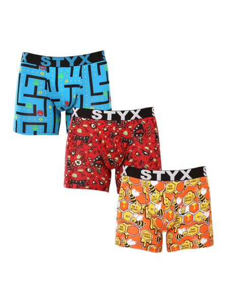 Styx Háromrészes szett - Styx férfi boxeralsó hosszú art sportgumi többszínű