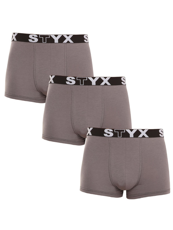 Styx Három darabos szett - Styx férfi boxeralsó sportgumi oversize sötétszürke
