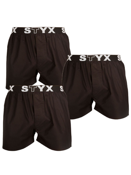 Styx Három darabos szett - férfi boxeralsó Styx sportgumi fekete