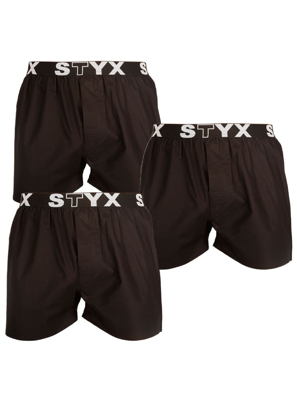 Styx Három darabos szett - férfi boxeralsó Styx sportgumi fekete