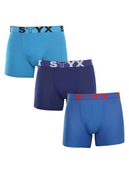 Styx Három darabos szett - férfi boxeralsó Styx long sportgumi kék