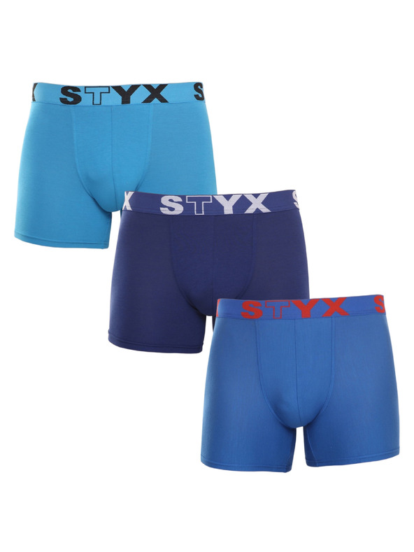 Styx Három darabos szett - férfi boxeralsó Styx long sportgumi kék