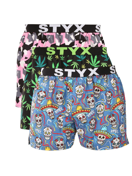 Styx Három darabos szett - férfi boxeralsó Styx art sportgumi többszínű