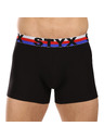 Styx Három darabos szett - férfi boxeralsó Styx long sportgumi fekete trikolór