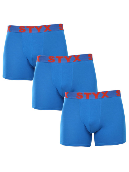 Styx Három darabos szett - férfi boxeralsó Styx long sportgumi kék